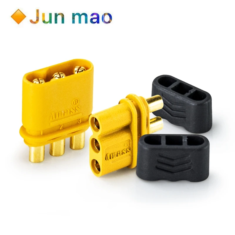 5Pairs MR30 Male Female Connector plug with sheath High current three-pin straight head connector for RC drones