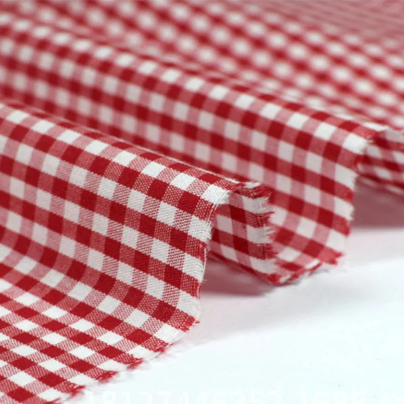 3/5/10m Gingham Check Plaid Pattern Cotton Tartan Fabric for Summer Dress,Shirt,Black,White,Navy,Blue,Red,by the meter