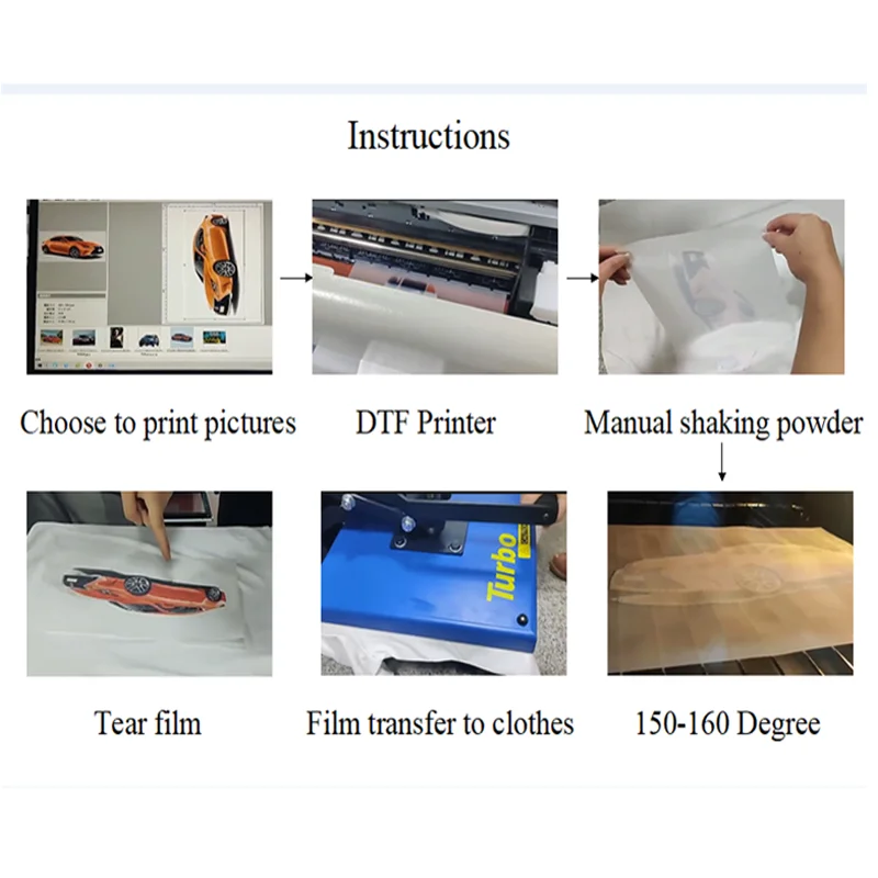 33cm*100 Meter DTF Transfer Film For Shirt Printing With Safe Packing Single matte film