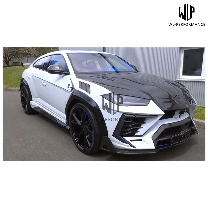 High Quality Carbon Front Rear Bumper Side Skirts Engine Hood Wing Side Fenders Wheel eyebrow For Lamborghini SUV URUS M Style