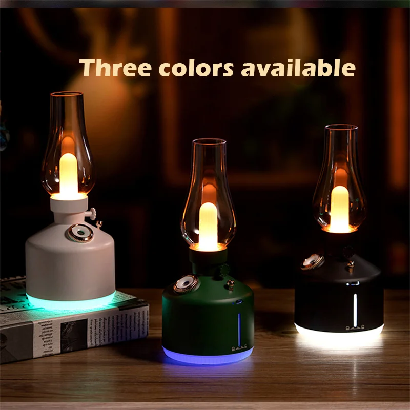 New 7Color Lights Wireless Aroma Diffuser Rechargeable Essential Oil  Cool Mist Retro Lamp Air Humidifier For Christmas Gift