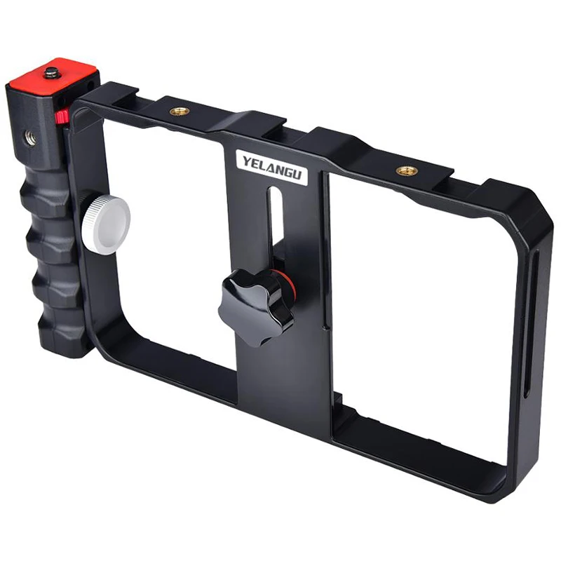 

YELANGU Pro Smartphone Video Rig Filmmaking Case Phone Video Stabilizer Grip Mount for IPhone Xs Max XR X 8 Plus Samsung Huawei