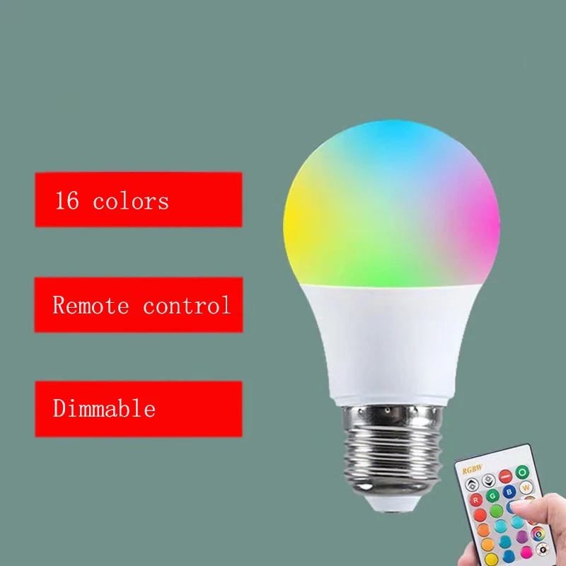 Imagem -03 - Diodo Emissor de Luz Rgb Lâmpada E27 80265v 10w 15w ou 20w com Controle Remoto ir 16 Cores 2835 Smd Pode Ser Escurecido Dispositivos Elétricos de Iluminação Casa Inteligente