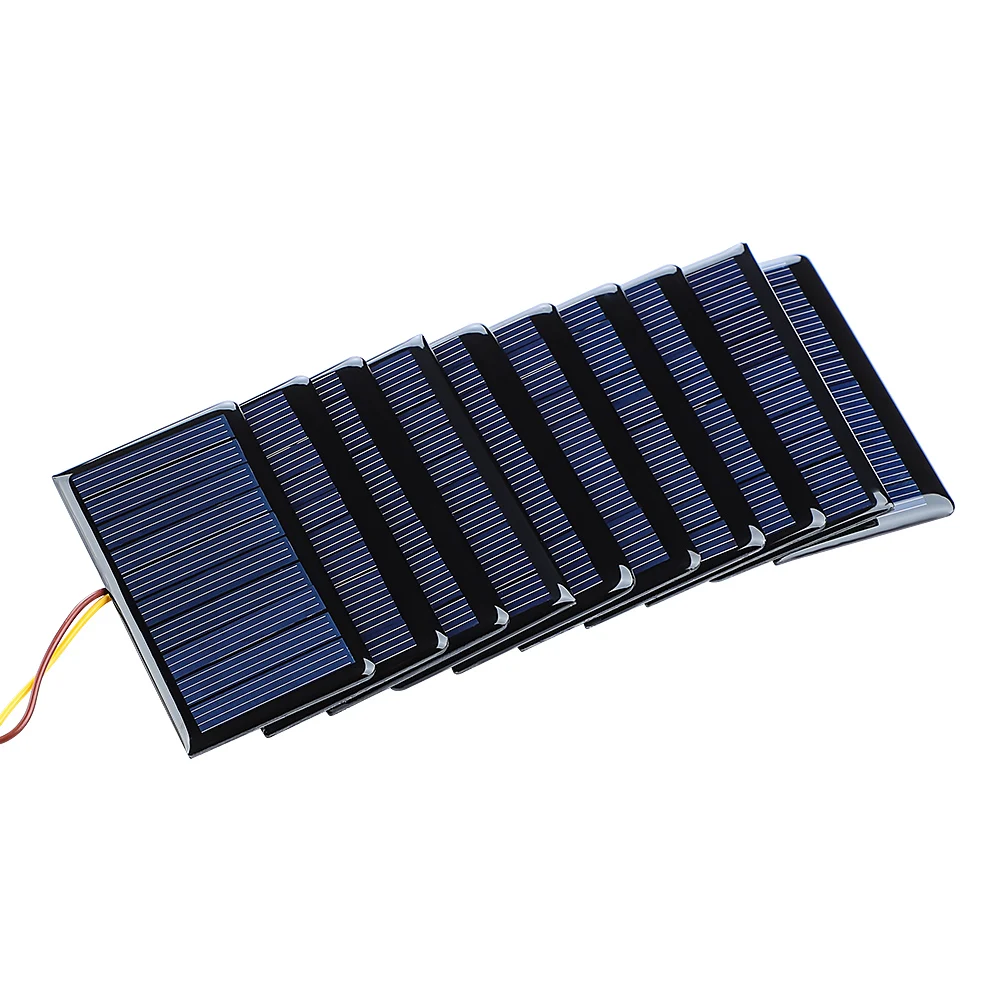 SUNYIMA 10PCS 5V 60mA 68*37mm Poly Mini Cell Solar Panels Sunpower Photovoltaic Module Line For DIY Charging Battery Charger