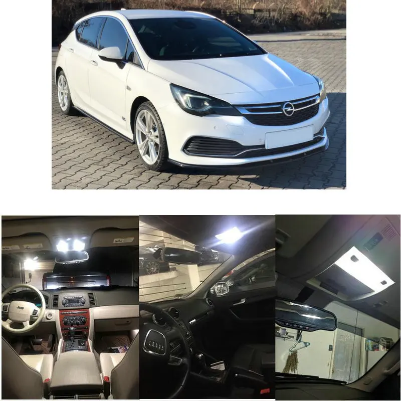 LED interior lighting complete set For Opel Astra G Astra H Astra J Astra K glove footwell reading interior boot entry