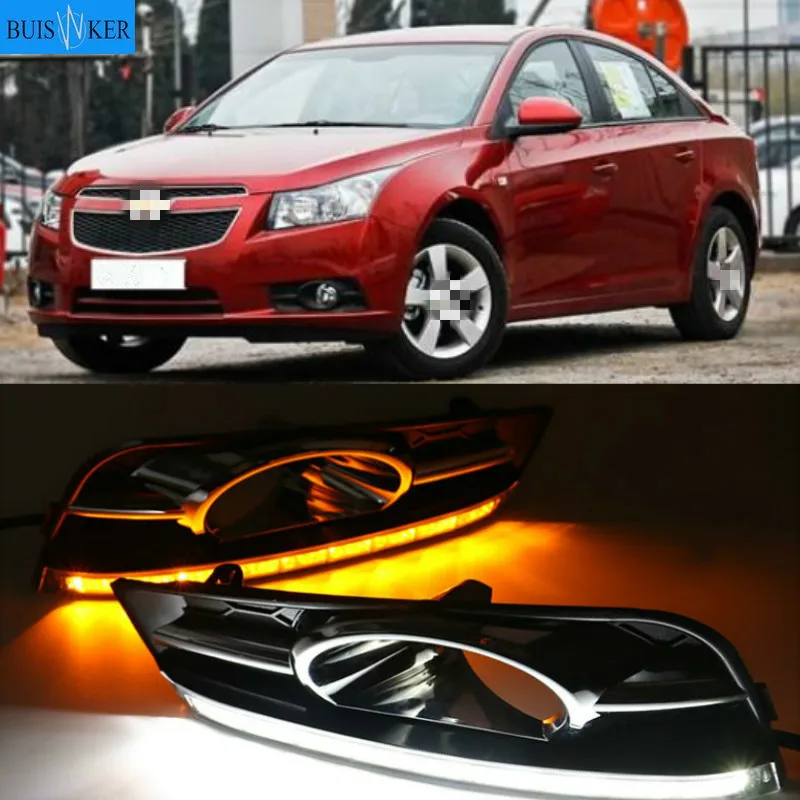 

Светодиодные дневные ходовые огни DRL для Chevrolet Cruze (2009-2014) DRL, противотуманные фары с указателем поворота, затемненсветильник