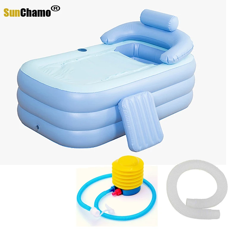 2022 Fashion 160*84*64cm Fold-able Inflatable Bath Tub PVC Adult Bathtub Air Pump Household Indoor Outdoor Inflatable Bathtub