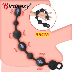 Long Anal Plug/Beads Vibrator Silicone Butt Plug Vibrating Sex Toys For Men Vaginal/Anal Balls With Vibration Prostate Massage