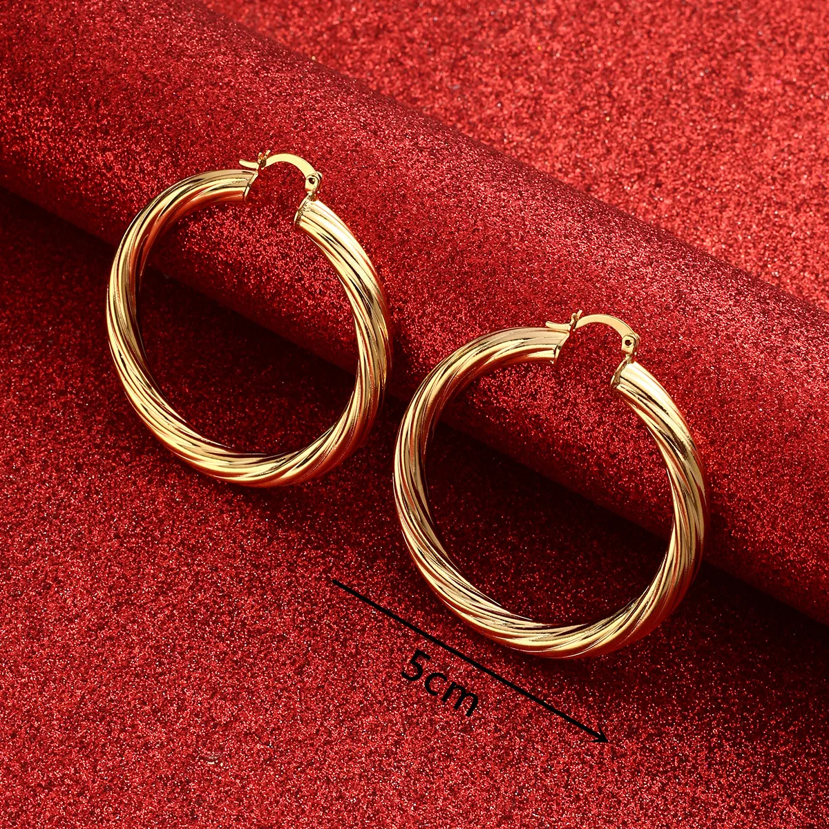 Africa Large Circle Ring Hoop Earrings For Women Gold Color Round Earring Ethiopian Jewelry Nigeria Congo Arab Gift