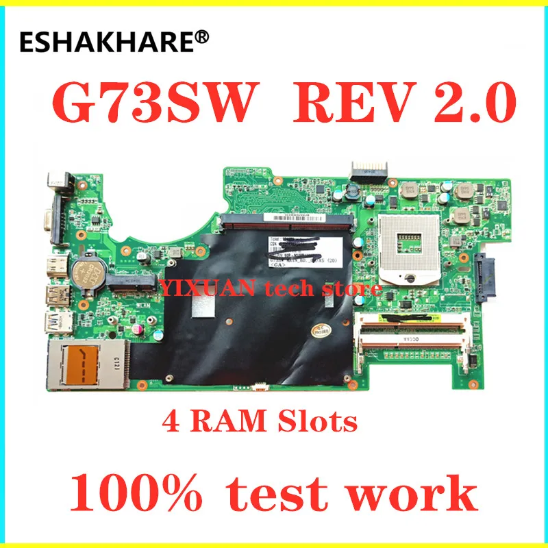 G73SW Laptop motherboard for ASUS G73SW G73S G73 original mainboard HM65 2D 4 RAM Slots 100% test work