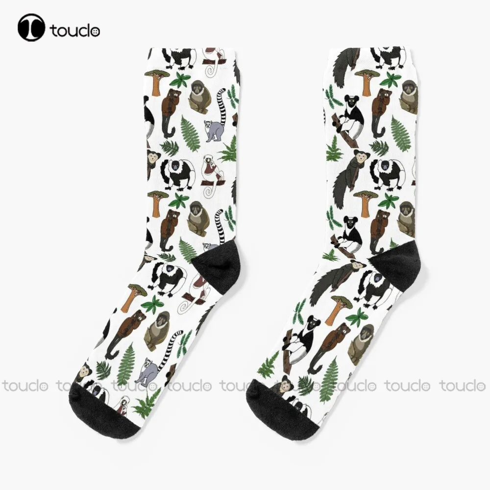 

Lemur Носки с рисунком для девочек, футбольные носки на заказ, унисекс, для взрослых, подростков, Молодежные носки с цифровым принтом 360 °, модная новинка
