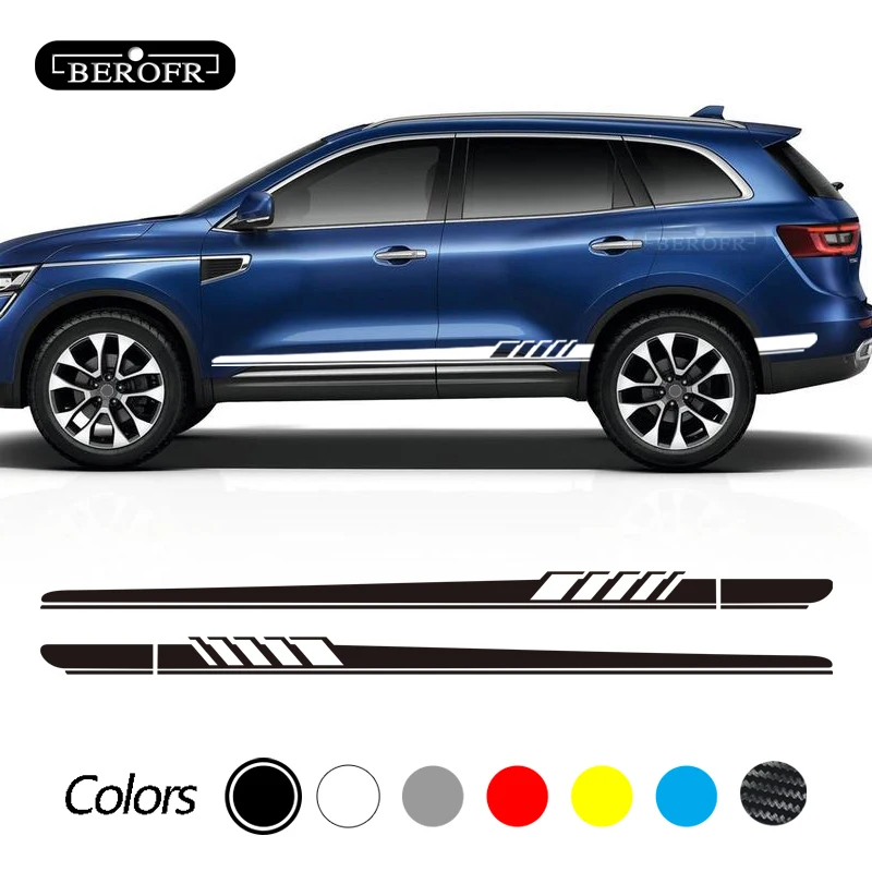 2Pcs Car Side Door Stickers decals For Renault Dacia Logan Sandero Auto Vinyl Film Decals Styling Car Tuning Accessories