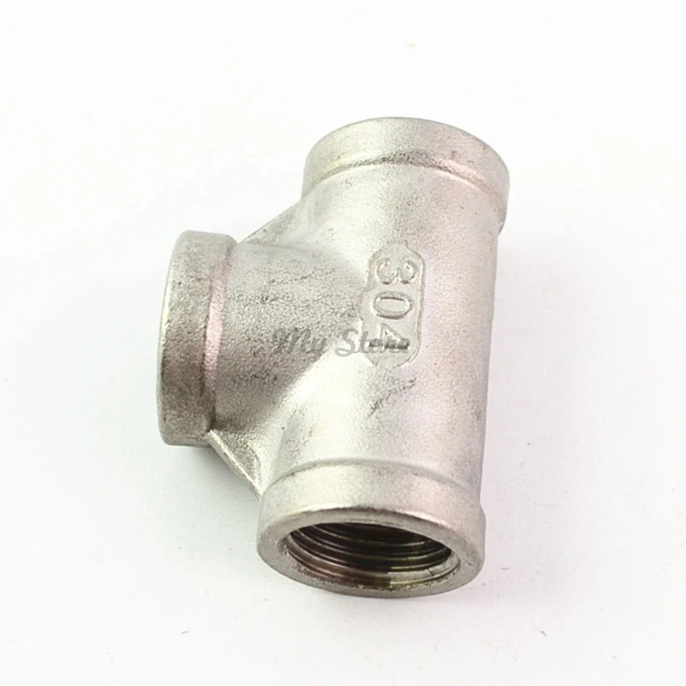1Pcs 304 Edelstahl Rohr Ellenbogen Typ 3 Weg Innengewinde Fitting Coyote Getriebe SS T