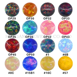 10Pcs Opal Loose Beads Stones Flat Base Cabochon Jewelry Mixed Synthetic Created Gemstones Stone Round Multicolor Opals