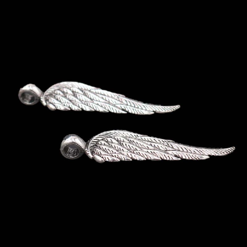 6pcs Silver Plated Eagle Wings Pendants DIY Charms Retro Necklace Earrings Jewelry Crafts Making-Brave and Fighting A2445