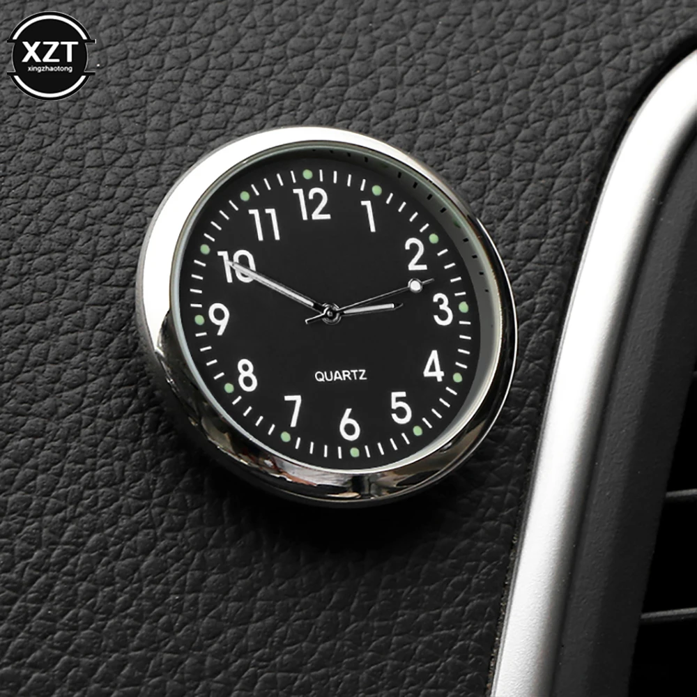 Car Clock Luminous Mini Automobiles Internal Stick-On Digital Watch Mechanics Quartz Clocks Auto Ornament Car Accessories Gifts