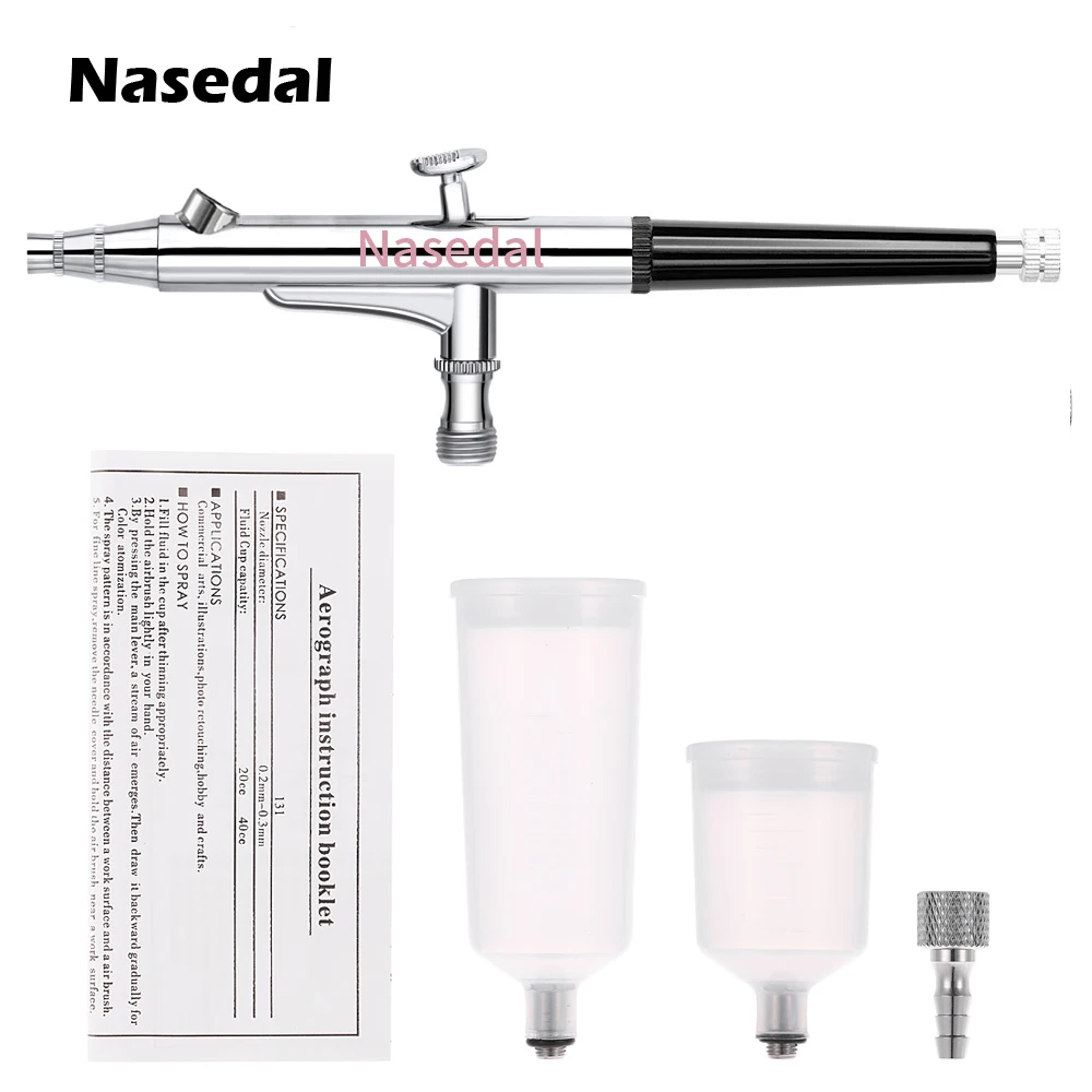 20cc 40cc Airbrush spray gun Gravity Feed Double Action Air Brush Cake Tattoo pistola de pintura aerografo Nail Tool 0.3mm