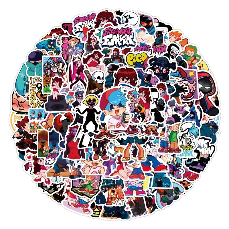 10/30/50/100pcs Friday Night Funkin Stickers Boyfriend Girlfriend Daddy Mommy Monster Pico Spirit Senpai Skid and Pump Decal Toy