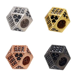 ZHUKOU 7x7mm brass polygon beads for jewelry making DIY handmade Bracelet beads Accessories Wholesale  model:VZ240