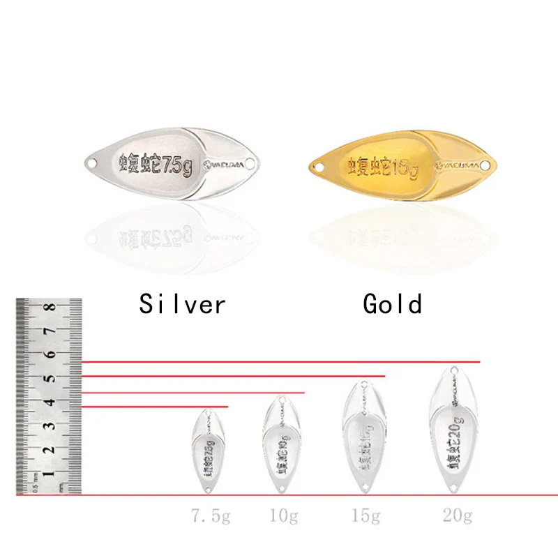 1pcs Metal Sliver 5g 7.5g 10g 15g 20g Spinners Spoon lure Fishing Lure Hard Bait Sequins with Feather Bass Treble Hook image 5