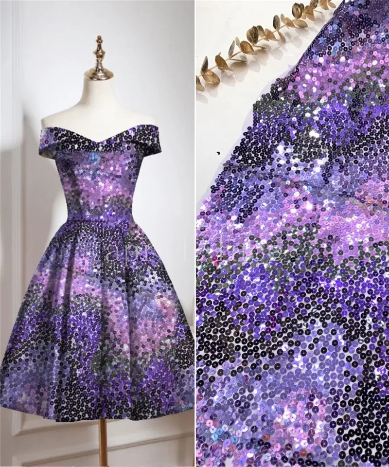 

XW08# 5yards/Lot Colorful Sequin Embroidery Tulle Mesh French Lace Fabric For Sawing Wedding Bridal Dress/Occasion