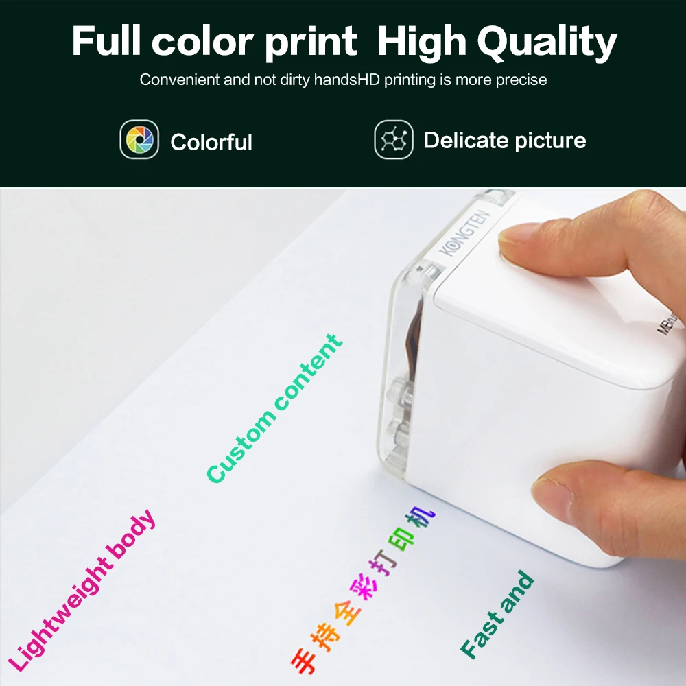 OYfame Mini Portable Color Printer Text Smartphone Wireless printer For Code Label Symbol Pattern  Bluetooth handheld printer