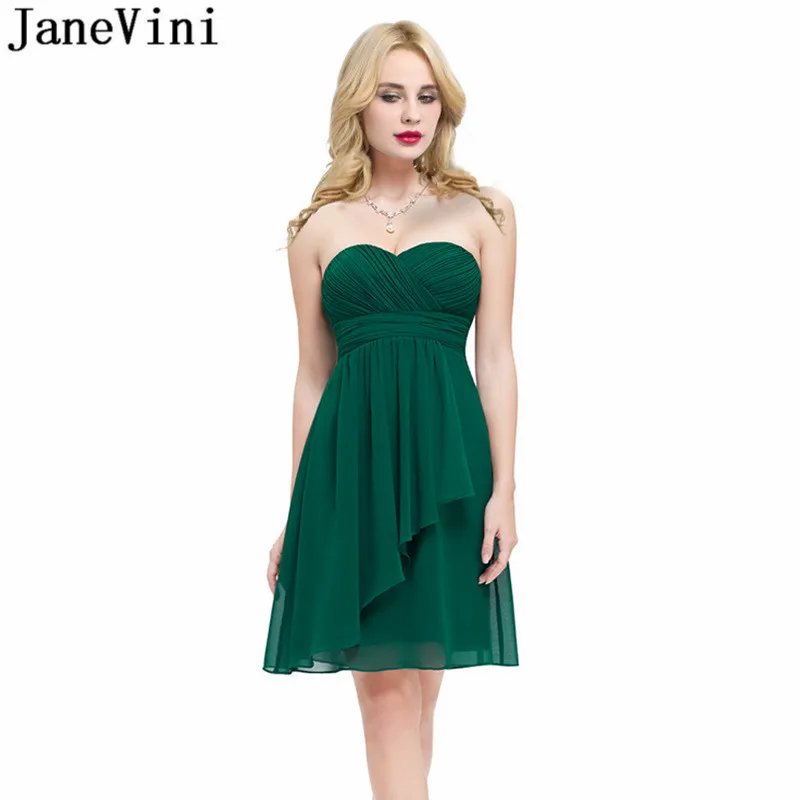 

JaneVini Green Short Bridesmaid Dresses Royal Blue Watermelon Wedding Formal Dress Women Elegant A Line Maid of Honor Gowns 2020