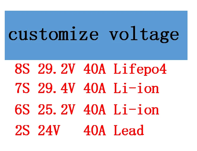 24V 40A lithium battery charger 8S 29.2v lifepo4 7S 29.4v li ion 6S 25.2v LTO charger smart charger Cleaning machine vehicle