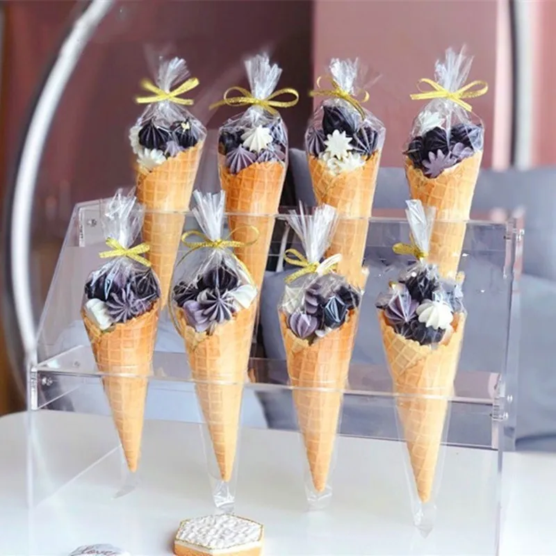 Candy Bag Wedding Favors Birthday Party Decoration Sweet Cellophane Transparent Cone Storage