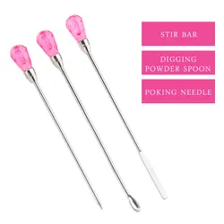 3PCS Poke Needle Digging Power Spoon Stir bar Tool Set For Professional Silicone UV Glue Resin Mold Epoxy Jewelry Making Tools