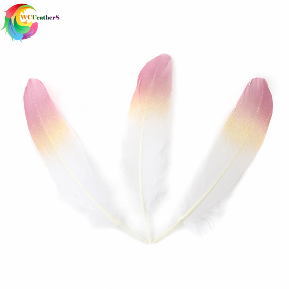 Gradient Color Goose feather 15-20cm/6-8inches DIY Accessories printed feathers for crafts Handwork Wedding Decoration