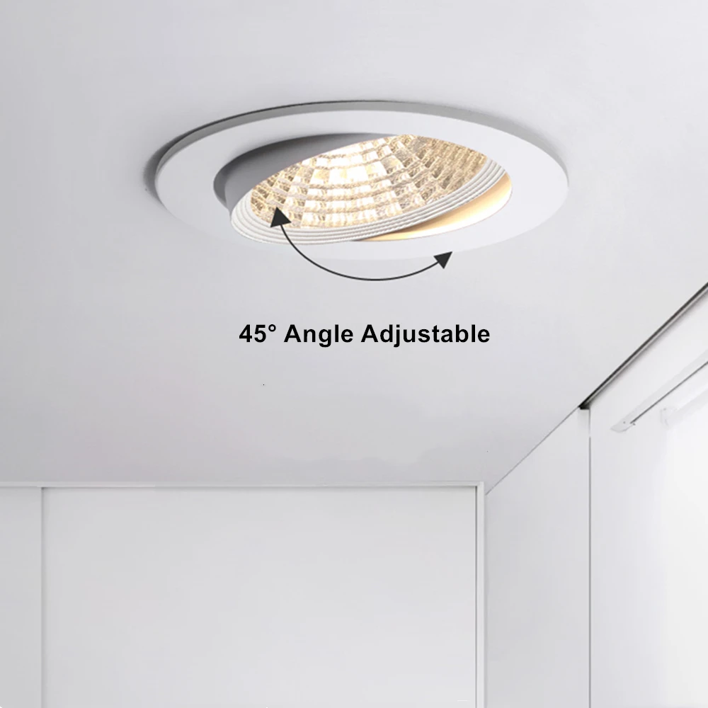 [DBF]Dimmable COB Recessed Downlight 5W 7W 10W 12W White/Black Body Ceiling Spot Light with 90-265V LED Driver 3000K 4000K 6000K