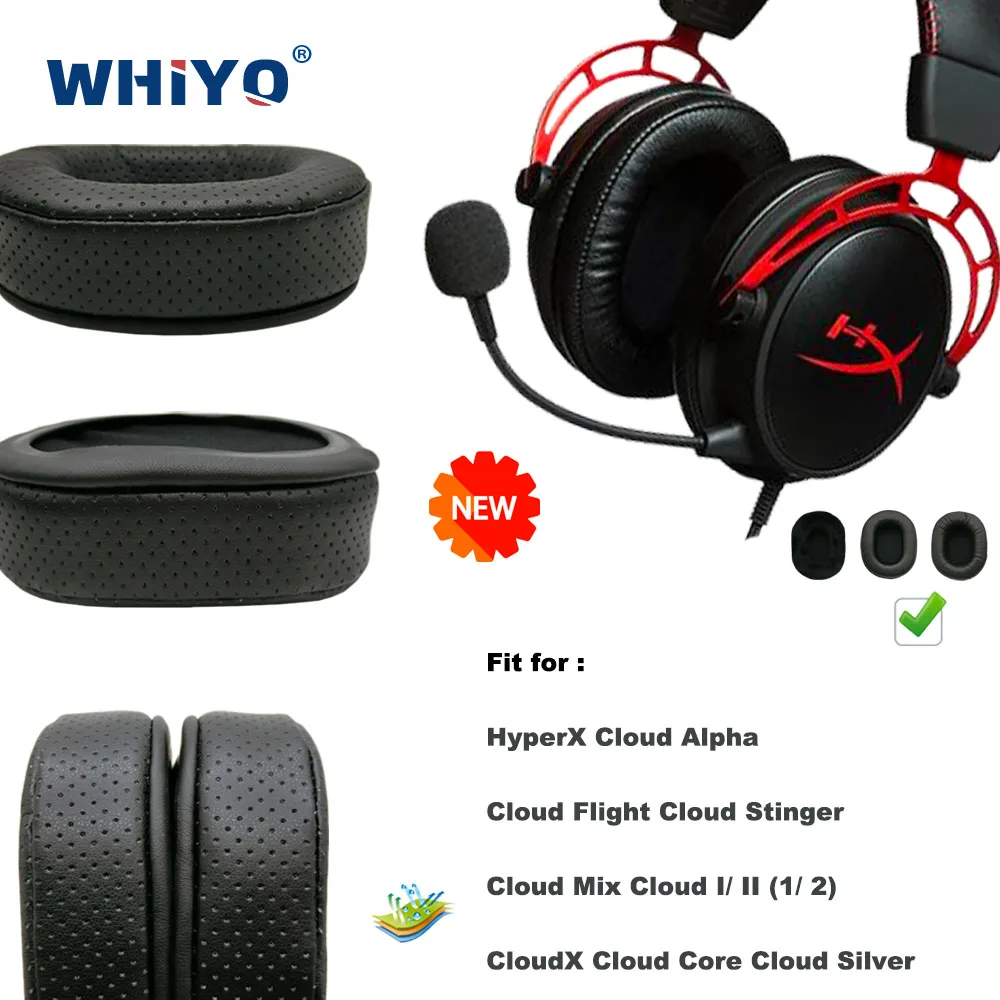 

New Upgrade Replacement Ear Pads for HyperX Cloud Alpha Cloud Flight Stinger Mix Cloud I/ II (1/ 2) CloudX Cloud Core Silver Ne