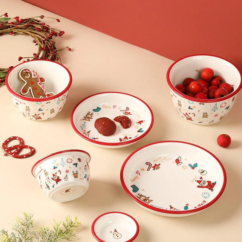 

Home Christmas Dinner Bowl High Value Dormitory With Student Cute Girl Heart Plate Single Ceramic Tableware посуда vajilla