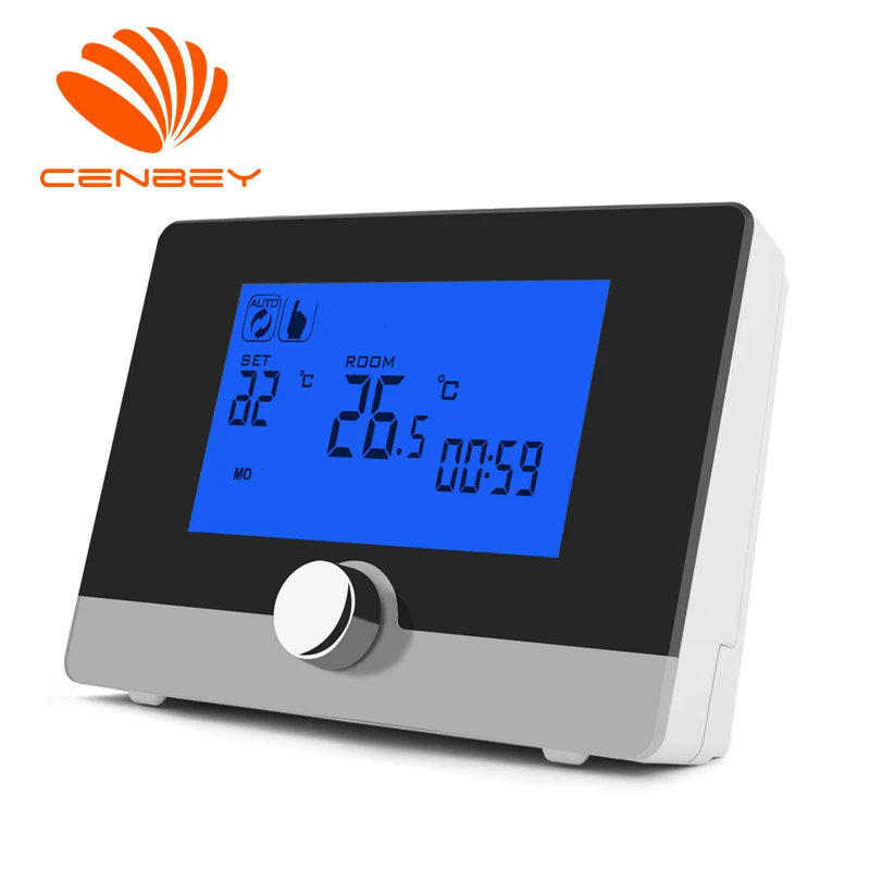 Cenbey Room thermostat Gas Boiler Termostat Underfloor heating Thermostat Digital Wall-hung battery programmable Black white