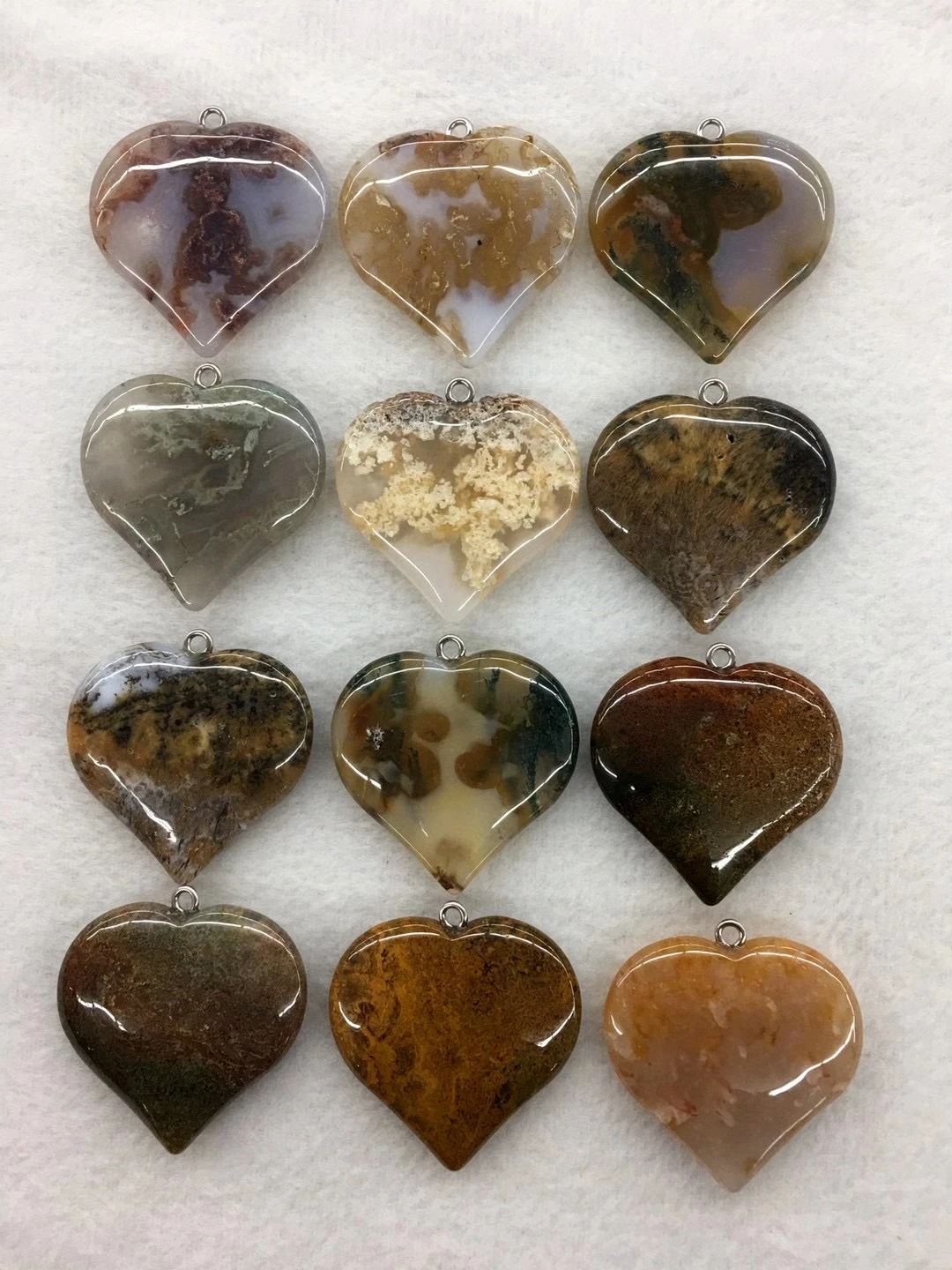 Wholesale 5pcs/pack Natural Multi Dendritic Agate Ocean Agate Carnelian Pendant,40mm Hearts Gem Stone Pendant Stone Jewelry