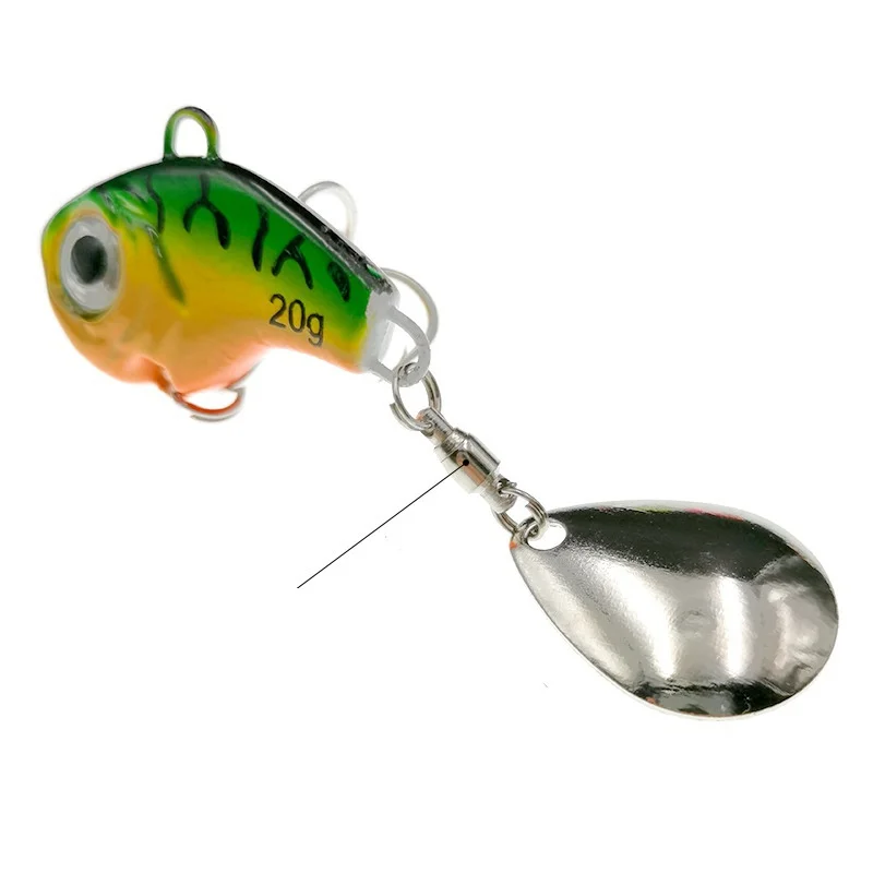 FLYSAND 20g Metal Mini VIB With Spoon Fishing Lure Fish Hooks Fishing Tackle Pin Crankbait Vibration Spinner Sinking Bait Lure