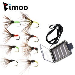 Bimoo 6PCS #12 Tenkara Fly Large Rainbow Trout Tenkara Fly Fishing Flies Lure Big Fish Bait with Bronze Hooks Multiple Colors