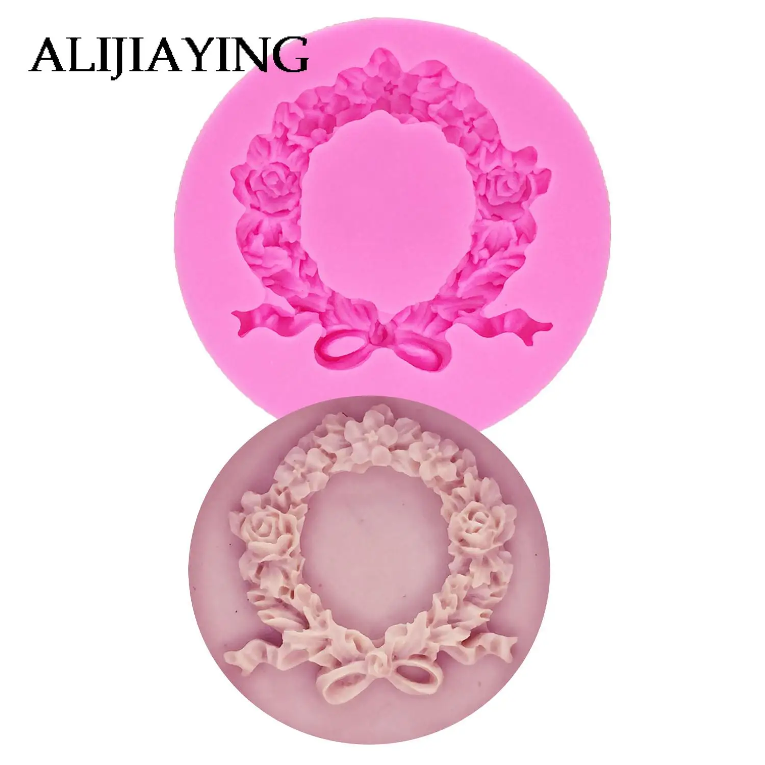 M0164 Flower Wreath Border Silicone Mold Cake Decoration Fondant Cake FDA Silicone Mould