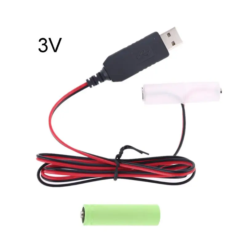O cabo da fonte de alimentação de usb do eliminador da bateria lr6 aa substitui 1-4 pces 1.5v aa bateria para o relógio de brinquedo conduziu a calculadora da luz de tira