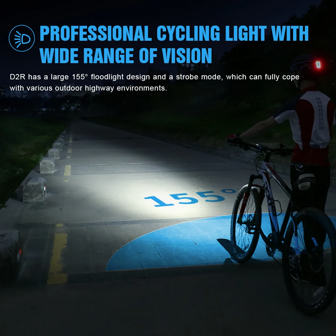 TrustFire-Rechargeable Bicycle Front Flashlight D2R Bike Light Compact Bike Lamp 1600mAh Battery 450LM