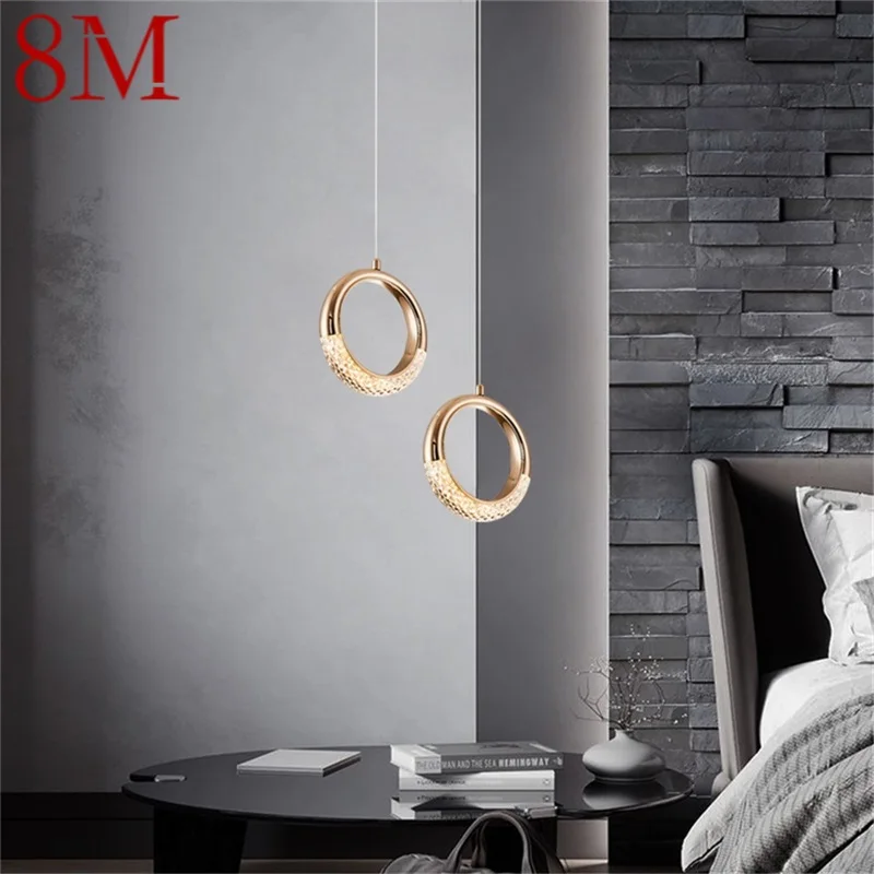 

8M Pendant Light Modern LED Creative Lamp Fixtures Round Ring Decorative for Home Stairs Aisle