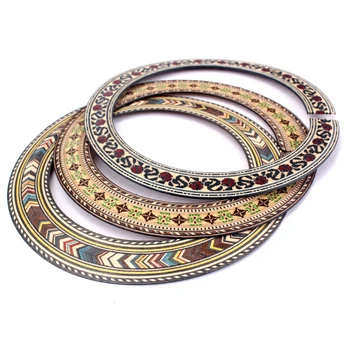 Incrustação de madeira para violão, 3 peças, clássico, com buraco de som, rosete, decoração