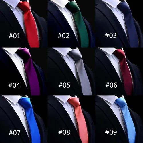 Imagen 2 del producto Corbata clásica RBOCOTT para hombre, corbata Jacquard de seda de 8cm, corbatas de oro rojo verde sólido para hombre, regalo de fiesta de boda de negocios