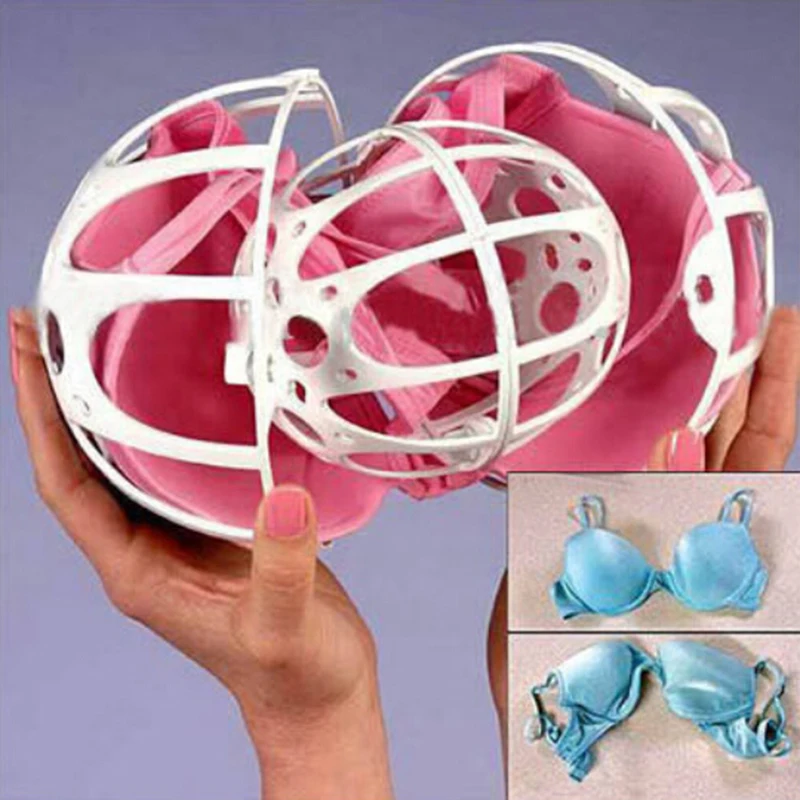 Home Laundry Balls Accessory Plastic Women Bubble Bra Double Ball Saver Washer Bra Laundry Wash Washing Ball Random Color