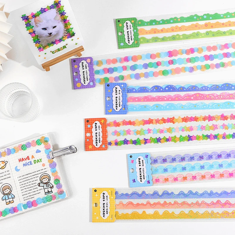 

Candy Wave Series Masking Tape Stickers Scrapbooking Decorative Tape Korean DIY Diary Album Stick Label Kawaii Stationery