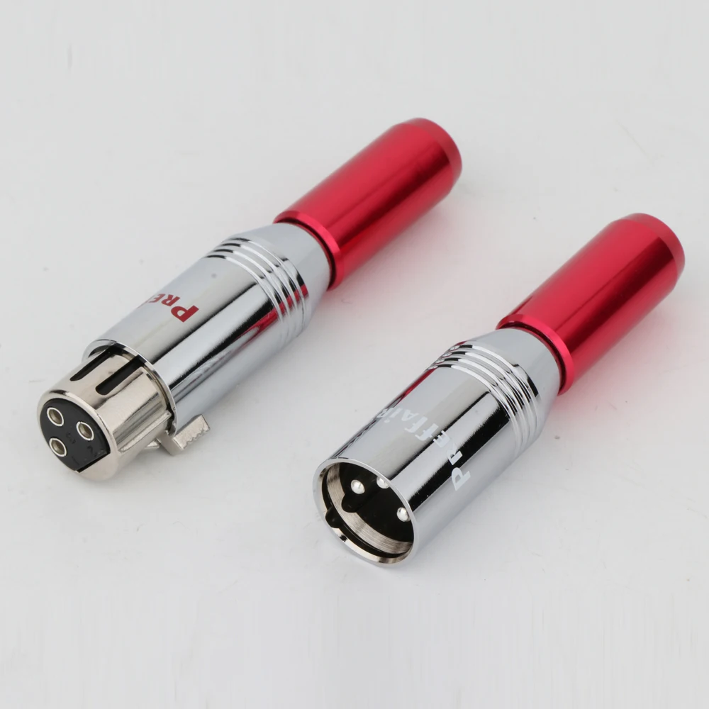 Preffair XLR 3-polige, versilberte Verbindungsstecker, Audio-Balance, XLR-Steckerkabel, symmetrischer Audio-Stecker, männlich oder weiblich – Detail 2