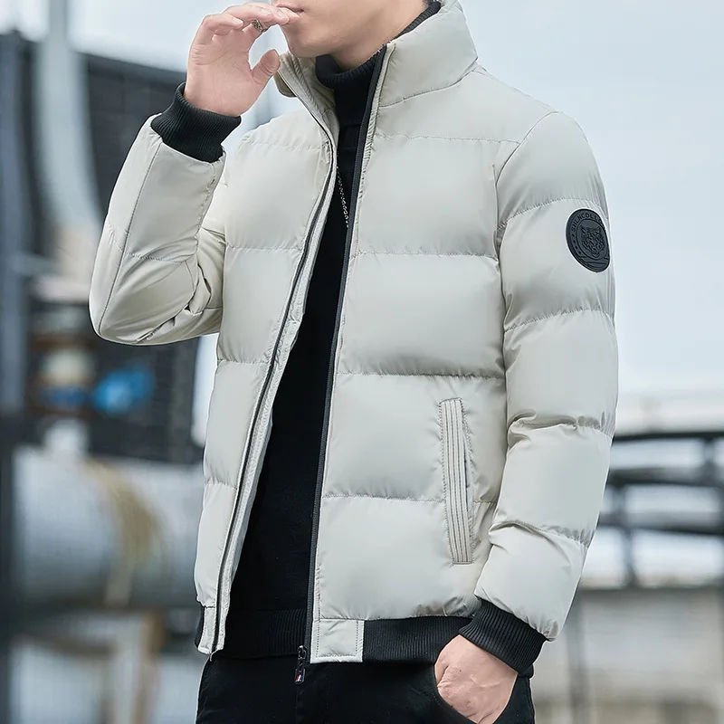 2022 Winter New Middle-aged and Young People\'s Thickened Warm Oversized Stand Collar Men\'s Cotton Padded Jacket