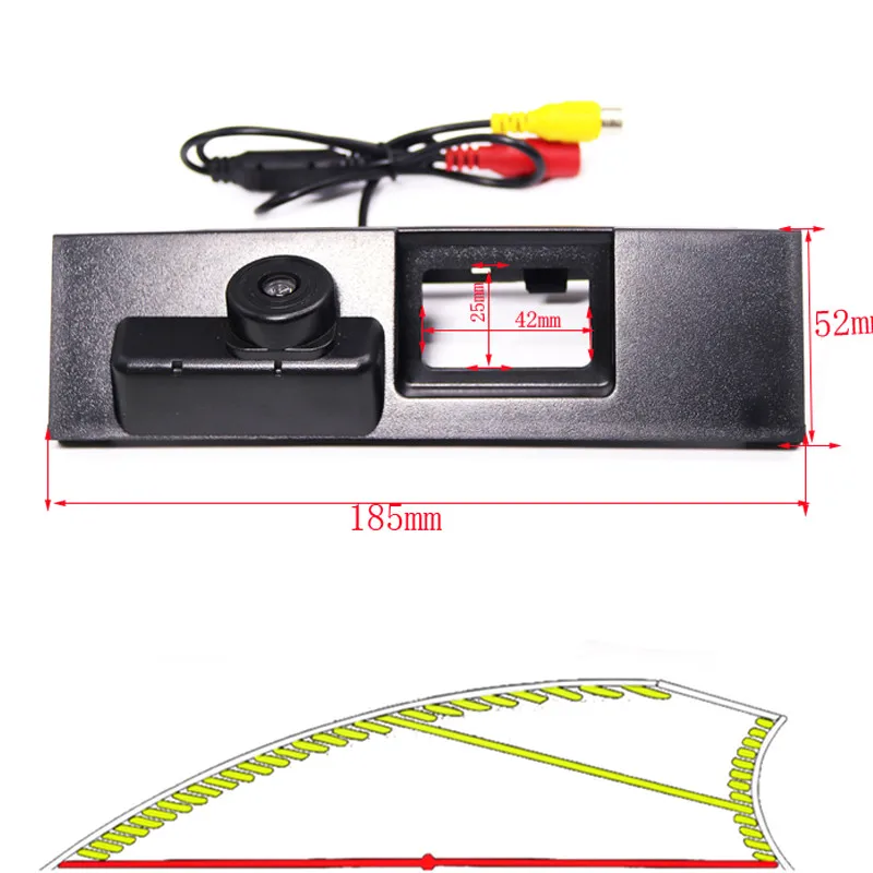 Dynamic Trajectory Tracking Car Rear View Backup Reverse Camera for 2014 2015 2016 Ford MONDEO CHIA-X Parking Assistance