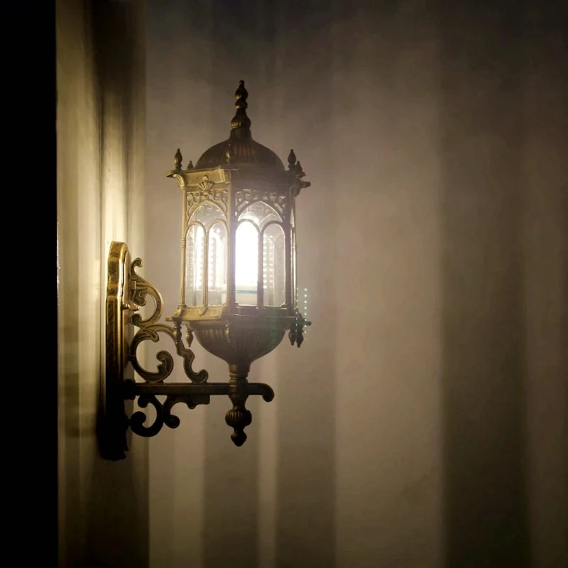 Outdoor Super Bright Wall Lamp Aisle European Style Garden Wall Lamp Waterproof Simple Retro Villa Balcony Corridor Wall Lamp
